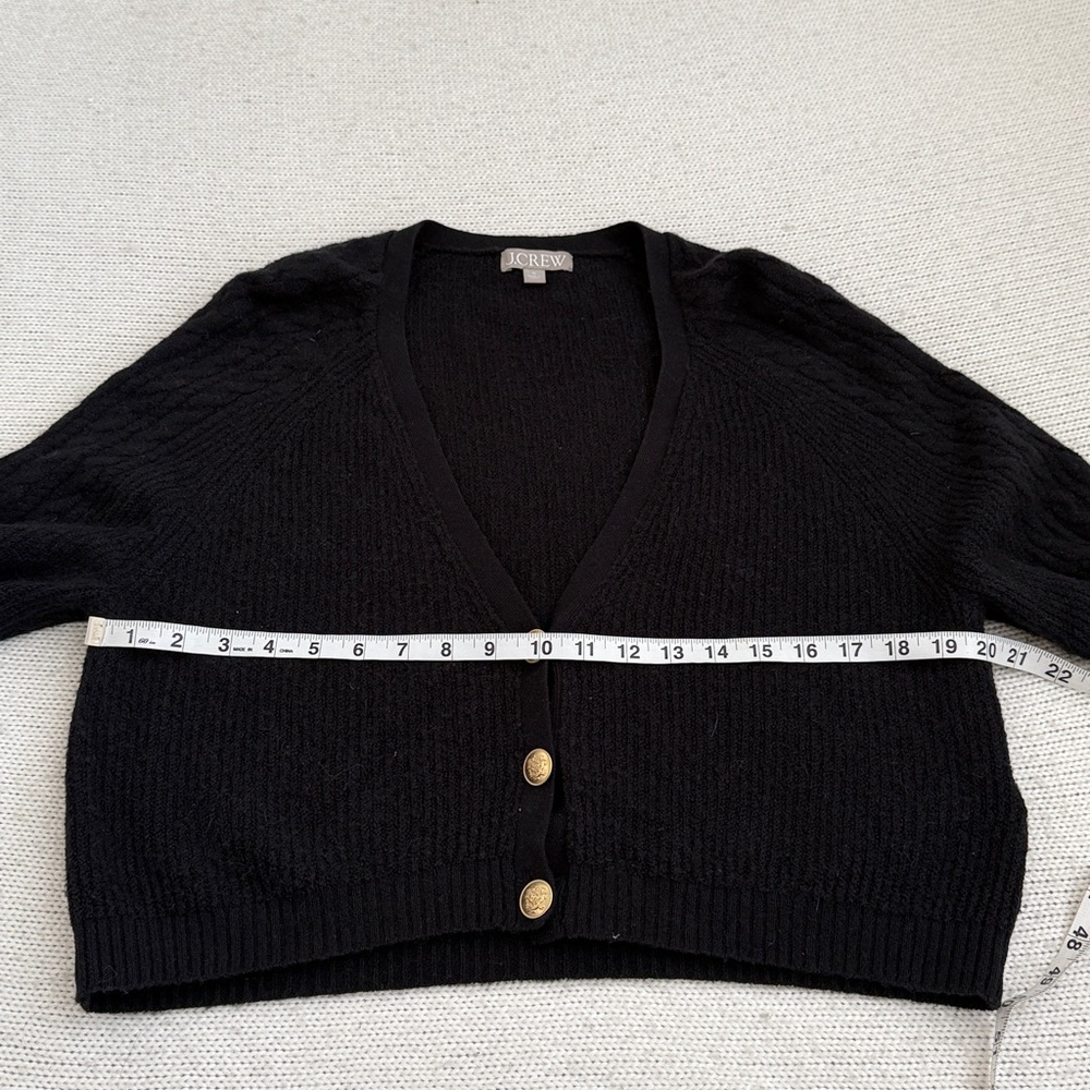 J Crew Merino Wool/Alpaca Tank and Cardigan Sweater Set Black Size Medium - Picture 3 of 13